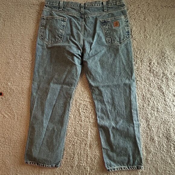 Carhartt Tradition Fit Jeans Mens 40 X 30 Blue Canvas Workwear Dadcore - Picture 14 of 16